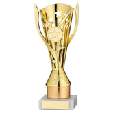 GOLD PLASTIC 'FLASH' CUP ASSEMBLED ON MARBLE (1in CEN) - 8in